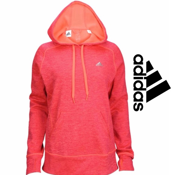 adidas Tops - Adidas Women's Team Issue Hoodie Super Pink/Collegiate Heathered Fleece Pullover